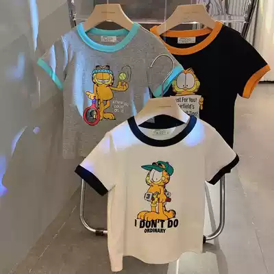 Boys T-shirt 2021 summer new children 100% cotton short sleeve girls baby casual coat tide