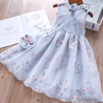 Girl Dress Summer 2020 new childrens clothing girl foreign style cheongsam princess dress childrens vest mesh skirt