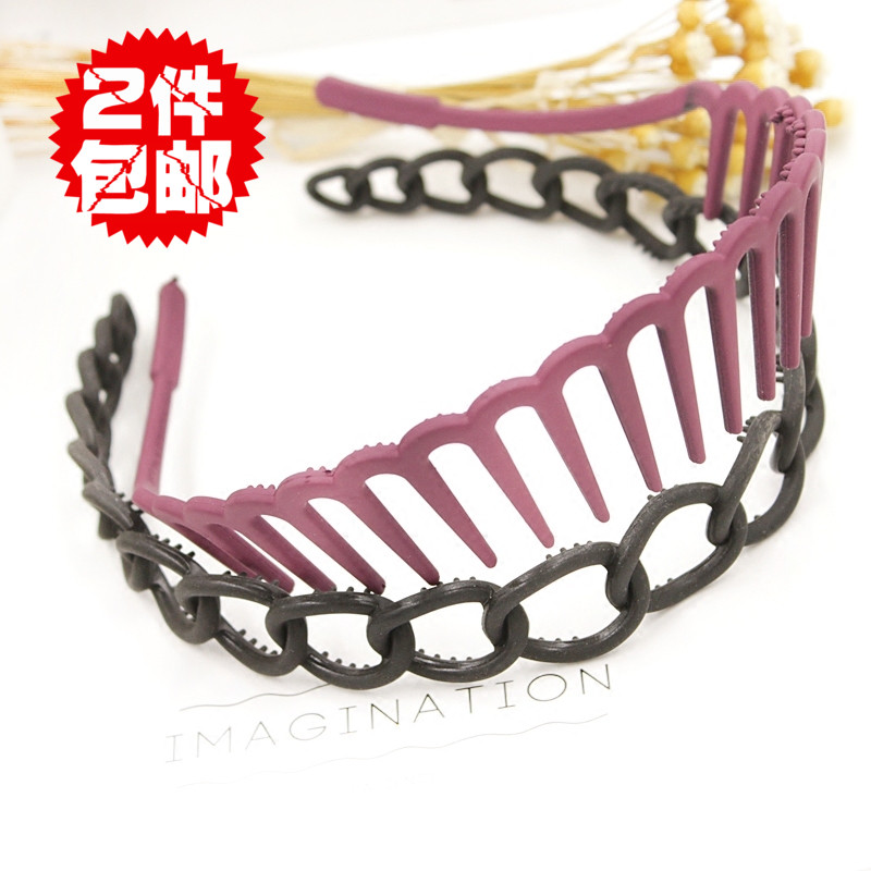 Korean version of matte toothed hair hoop matte black narrow side wide side non-slip plastic temperament head hoop hair card wash face hair band