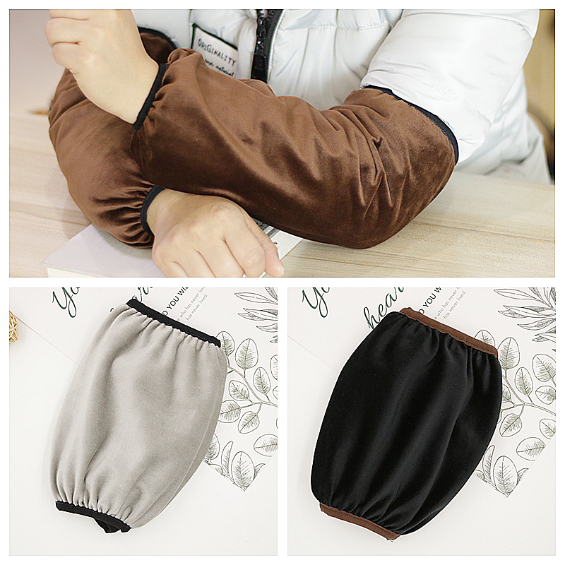 Simple long version of the sleeves short clean face men's and women's sleeves anti-fouling plush warm sleeves down jacket sleeves