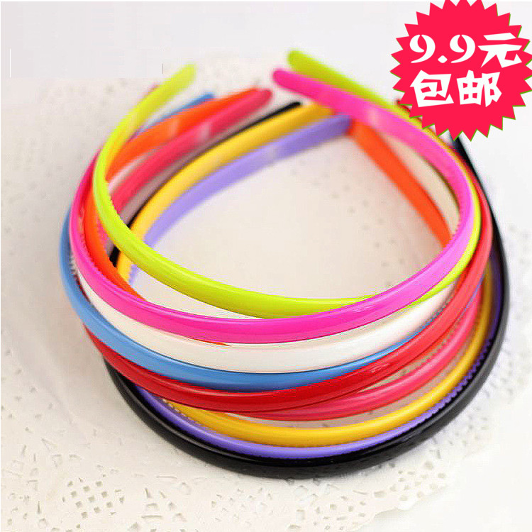 Korean version of the net version of the glossy toothed hairband White black color color narrow edge plastic hairband Hairband hairpin hairband