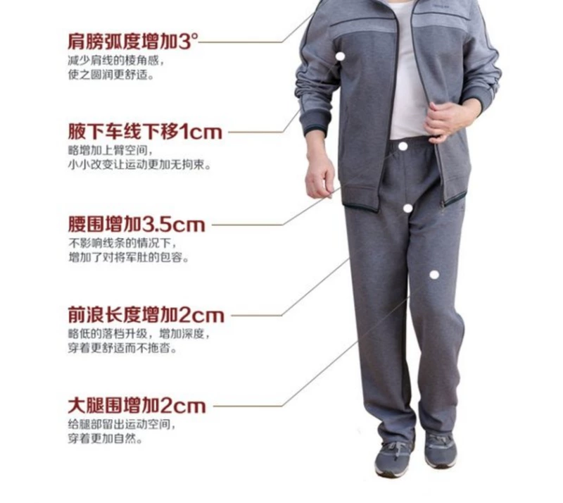 Bộ đồ thể thao nam mùa xuân và mùa thu giản dị thể thao trung niên hai mảnh bố đôi áo len tập thể dục chạy bộ quần áo