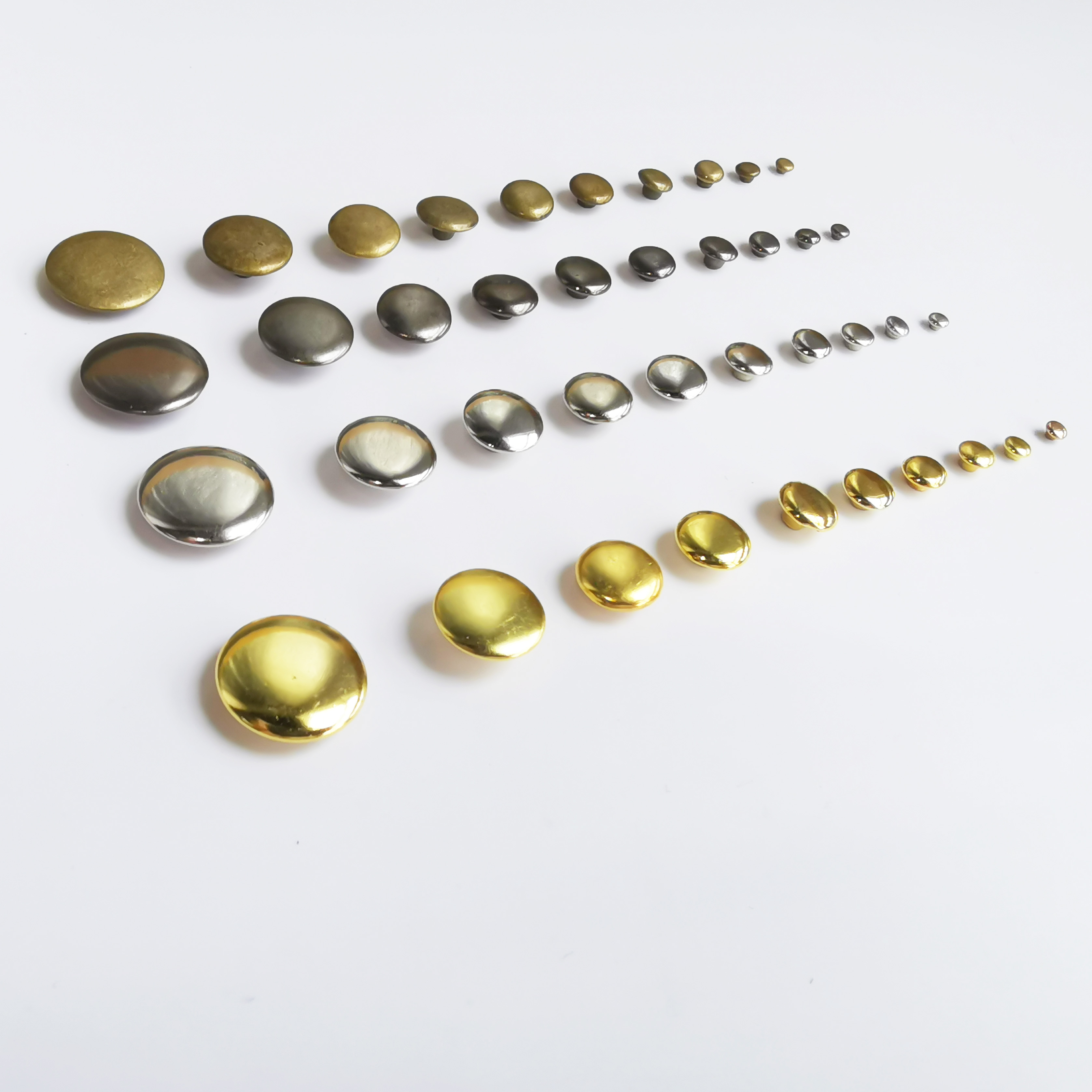 Single - sided crack luggage package accessories round head riveting silver bronze black metal accessories
