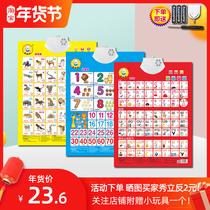 Sound new cute bear wall chart early education Pinyin enlightenment bump crystal sound baby wall sticker toy