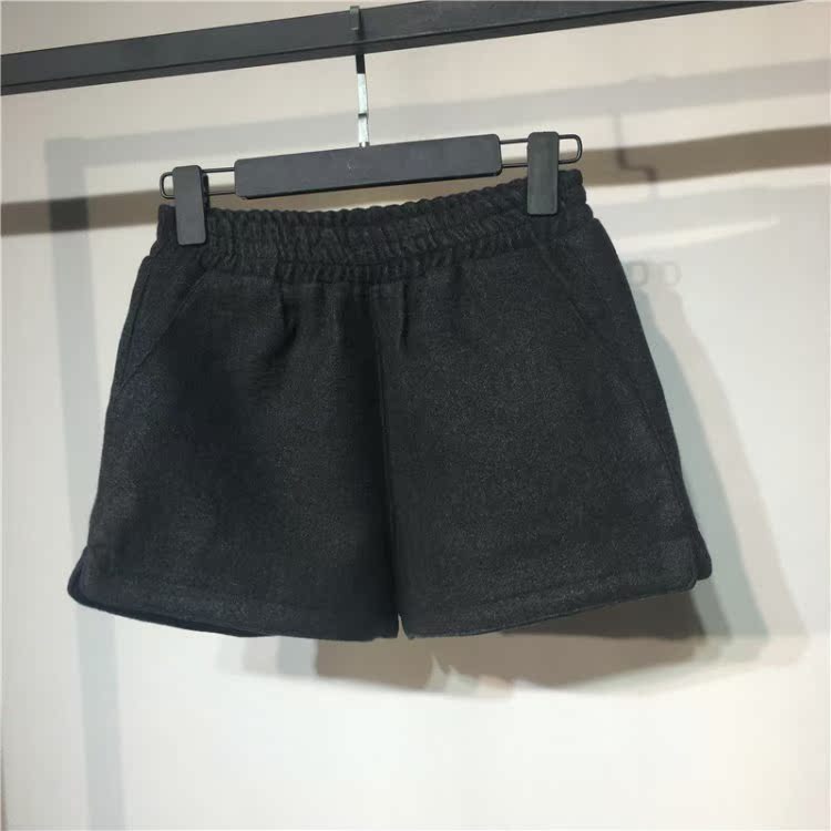 Mát mẻ phiên bản Hàn Quốc của quần short len ​​dày nữ mùa đông 2018 mới cao eo rộng quần ống rộng sang trọng mặc ngoài quần ủng thoi trang cong so