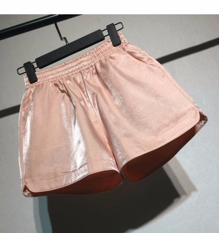 Mát mẻ mát mẻ thời trang Hàn Quốc quần short nữ mùa xuân và mùa hè eo cao lỏng lẻo một từ quần ống rộng quần thun eo nóng hoang dã