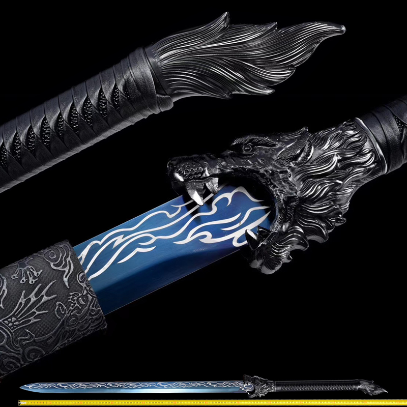 The Longquan City One integrates Tang horizontal knife sword high manganese steel Tang horizontal knife Town residence Bao sword anti-hull Tang sword embroidered spring long knife unopened