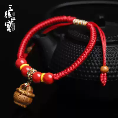 Baby baby baby squeezed red rope hand peach kernel evil cinnabar peach tree peach basket adult body body transfer hand string