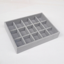  Small rectangular 15 grid plate flannel storage box Earrings earrings earrings necklace ring jewelry storage box tray