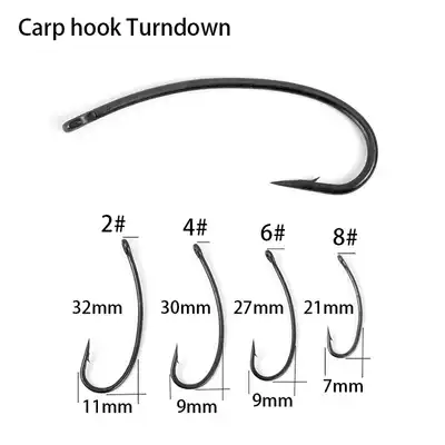 Imported hook 25 sets of Carp with barbed European Carp Hook carbon steel Teflon matte black big