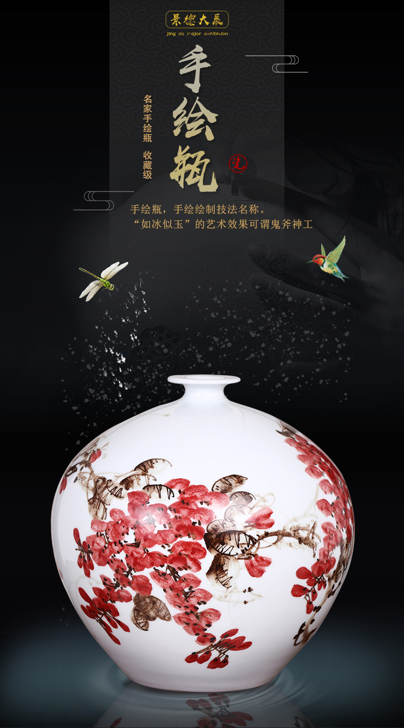 Creative fashion small place dried flower flower implement wine sitting room adornment art crafts vase of jingdezhen ceramics