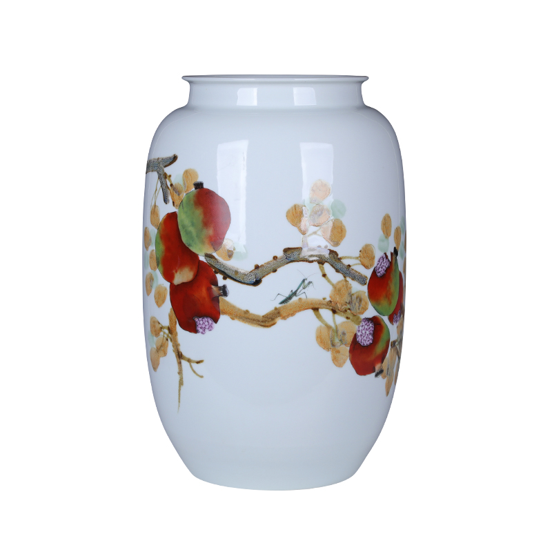 Jingdezhen lucky bamboo ceramic vase furnishing articles large sitting room 50 cm flower arranging a super - large diameter water bottle peony