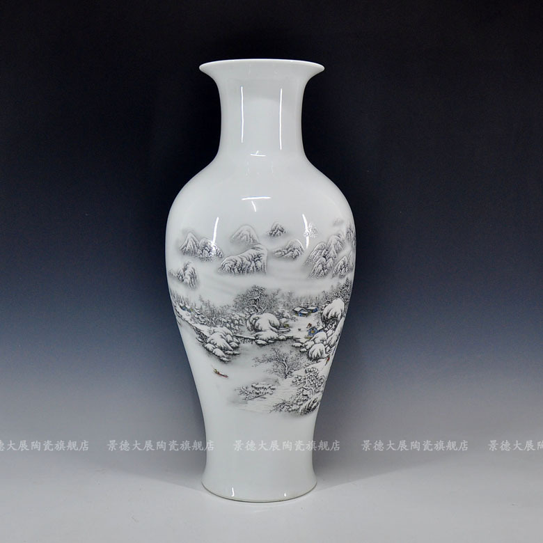 Vase sitting room office furnishing articles furnishing articles of jingdezhen ceramics snow ground vases, ceramic bottle furnishing articles