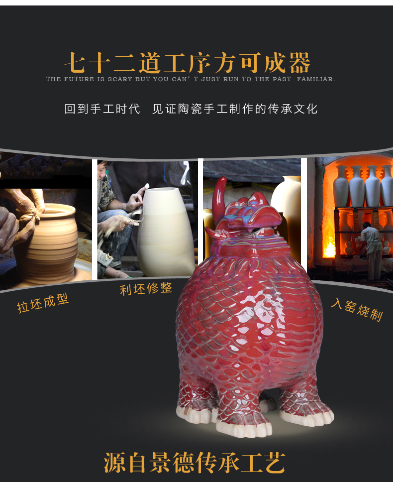 Lu jun porcelain up day the mythical wild animal lucky money furnishing articles auspicious town house to ward off bad luck and household decoration decoration large living room