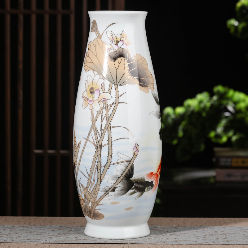 Jingdezhen large ceramic vase home sitting room adornment handicraft furnishing articles furnishing articles lucky bamboo flower vase