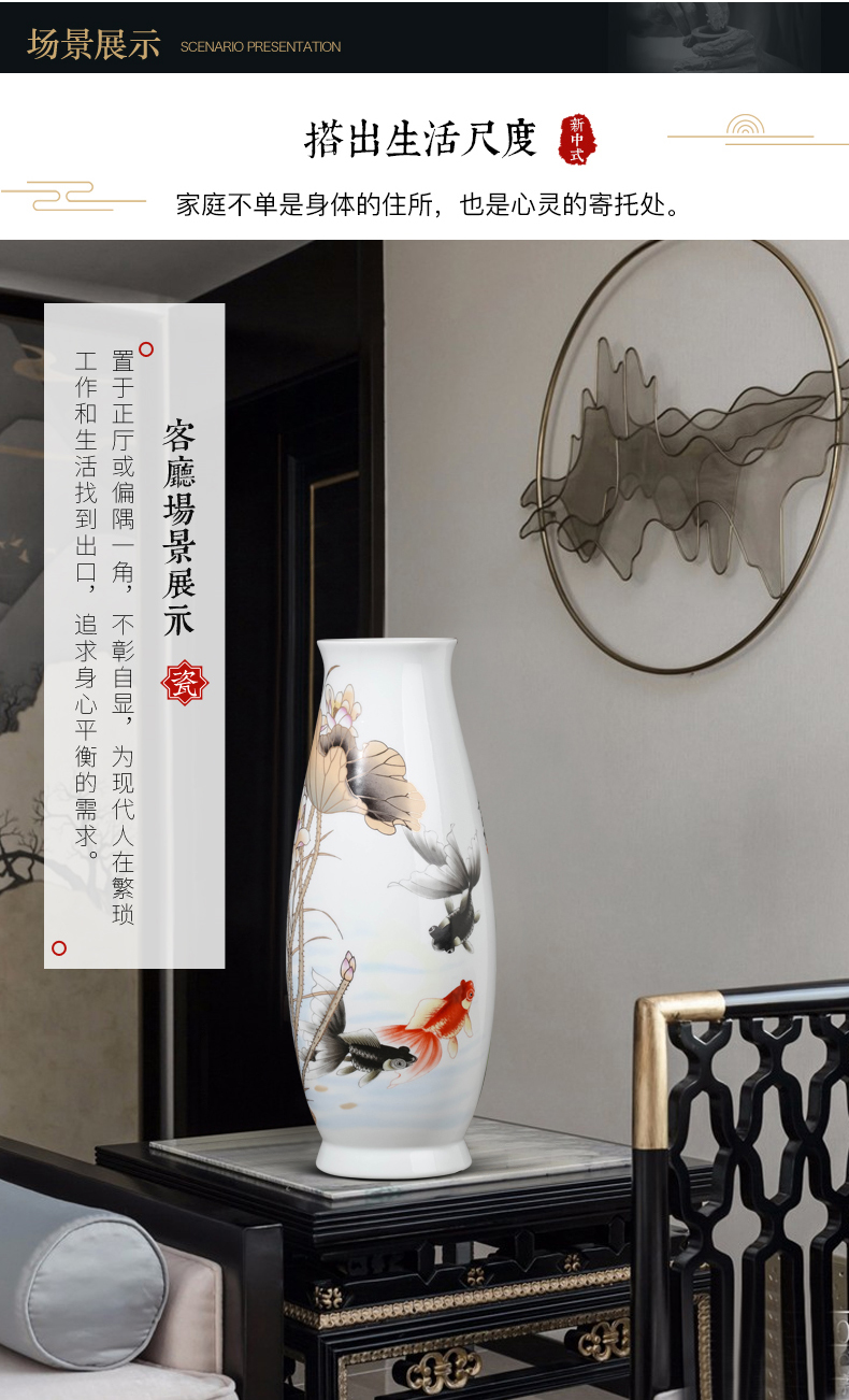 Jingdezhen large ceramic vase home sitting room adornment handicraft furnishing articles furnishing articles lucky bamboo flower vase