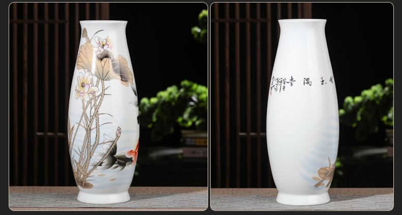 Jingdezhen large ceramic vase home sitting room adornment handicraft furnishing articles furnishing articles lucky bamboo flower vase