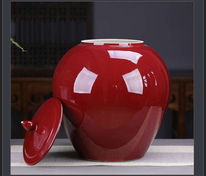 Chinese red tea pot extra large ceramic sealed as cans of restoring ancient ways with cover large tea urn home large tea storehouse