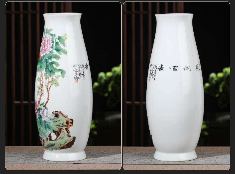 Jingdezhen large ceramic vase home sitting room adornment handicraft furnishing articles furnishing articles lucky bamboo flower vase