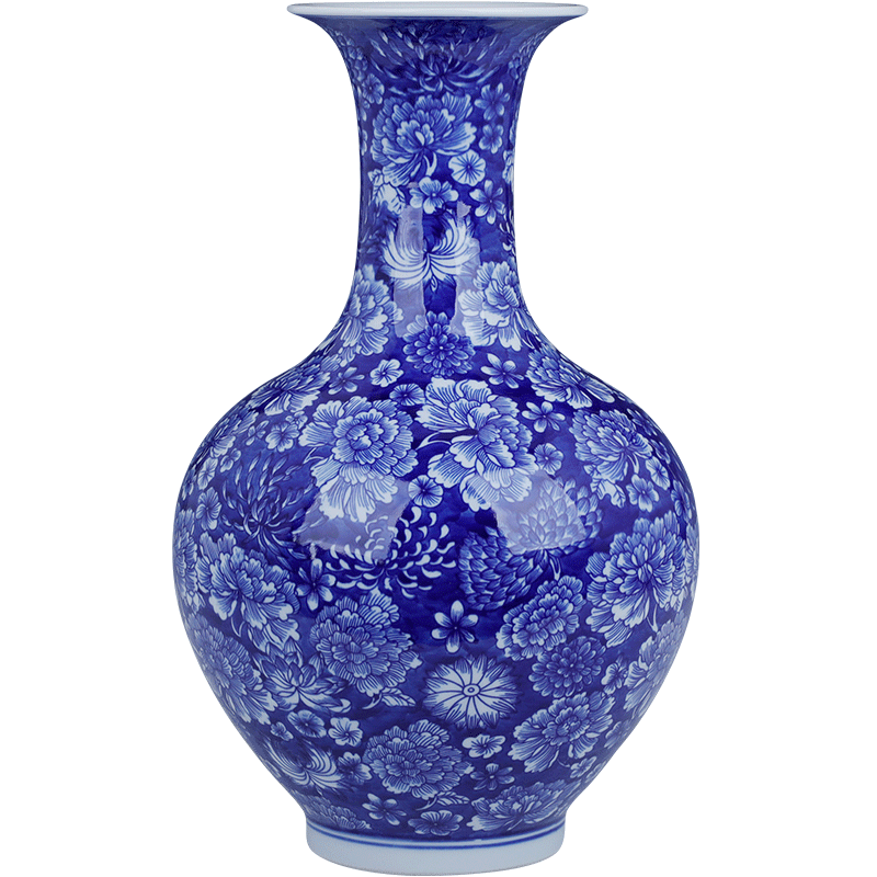 Jingdezhen blue and white porcelain vase furnishing articles sitting room adornment style restoring ancient ways of pottery and porcelain vase of porcelain of flower arranging rich ancient frame, small ornament