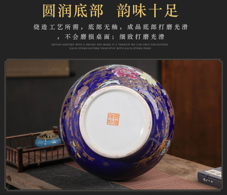 Jingdezhen large ceramic vase landing furnishing articles furnishing articles of handicraft ornament antique Chinese style household porch