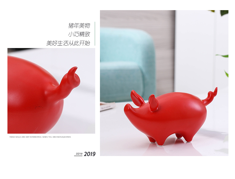 Jingdezhen ceramics during the red pig baby small ornament household act the role ofing is tasted the Chinese zodiac features of creative decoration