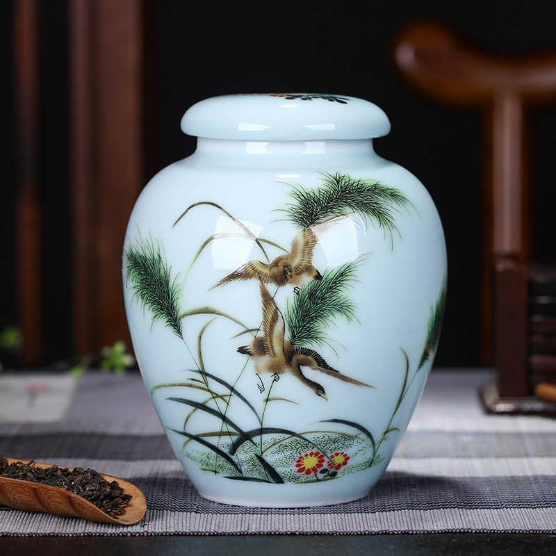 Jingdezhen portable tea pot ceramic seal save sect pot pu - erh tea medium size candy store content box