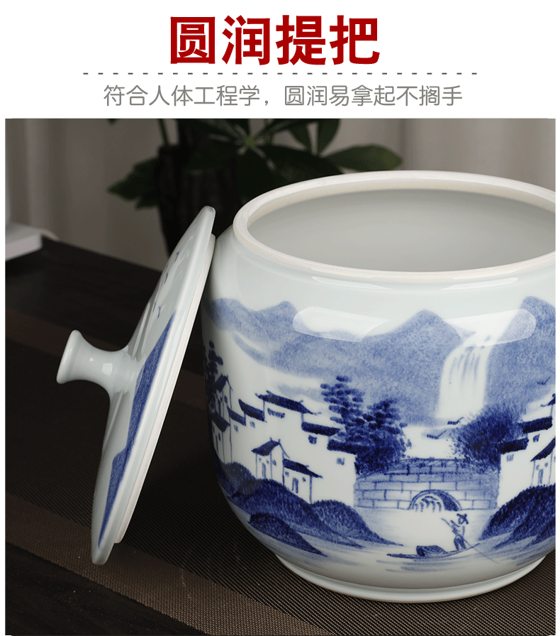 Jingdezhen hand - made old white tea ceramic tea pot furnishing articles seven big yards cake storage POTS dried fruit snacks storage tank