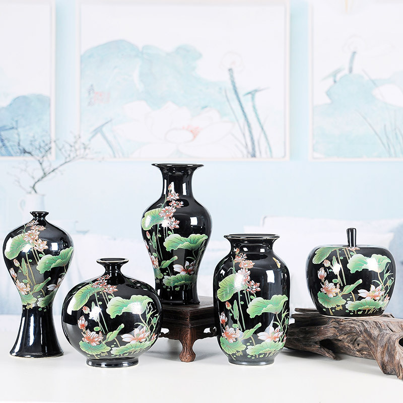 Jingdezhen ceramic floret bottle furnishing articles creative decoration modern flower home sitting room arts and crafts porcelain furnishing articles