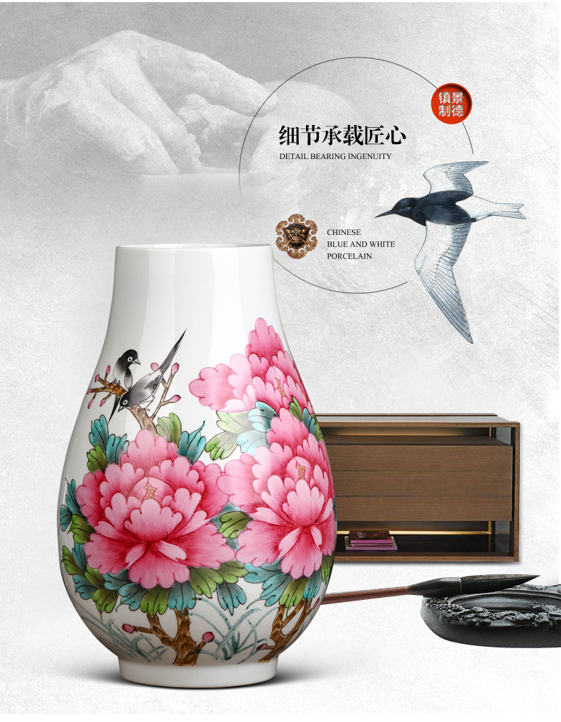 The Master of jingdezhen hand - made powder enamel porcelain vase furnishing articles big expressions using tube of the sitting room adornment porcelain bottle arranging flowers