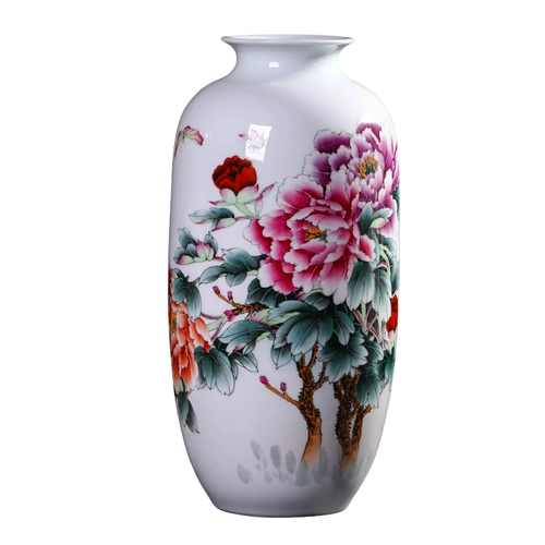 Master Hand -Painted Порошок цвет цветок цветущий богатый ваза Новая китайская гостиная телевизор