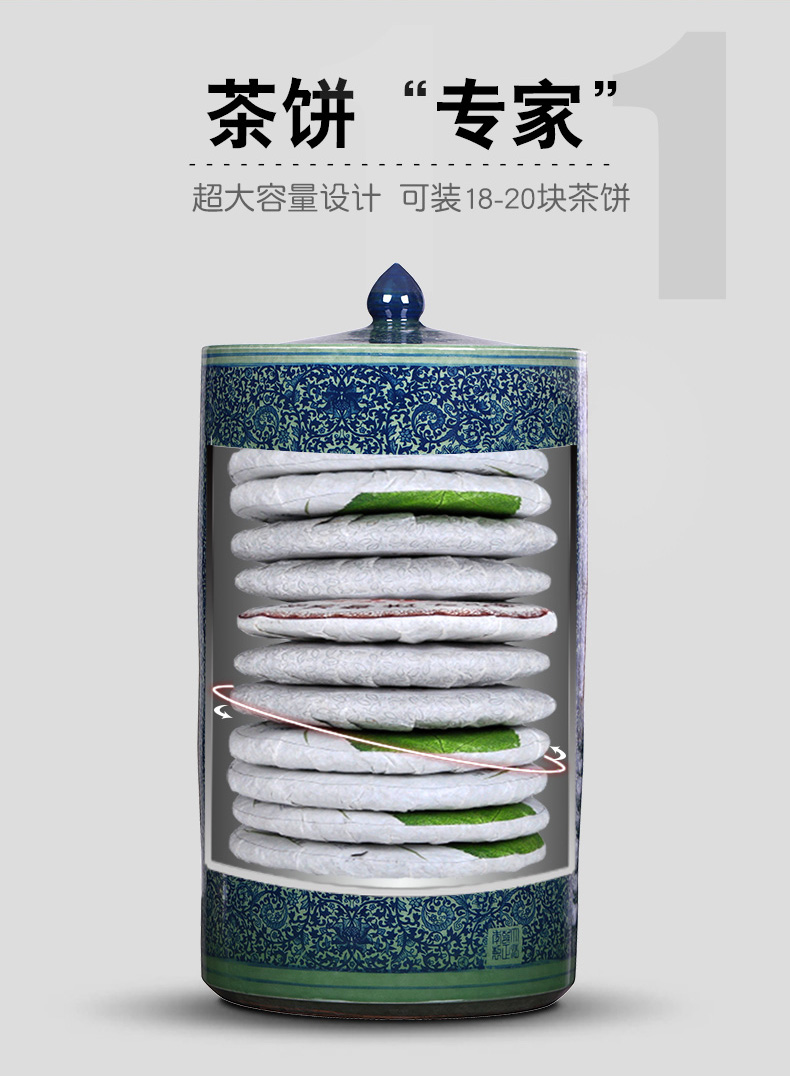 Retro caddy fixings large coarse ceramic tea urn tea barrel wake of bread seven pu 'er tea ware ricer box cylinder storage POTS