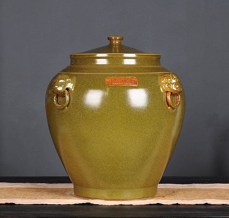 Jingdezhen ceramic tea pot size seven loaves puer tea manual sealing cylinder wake receives moistureproof tea furnishing articles