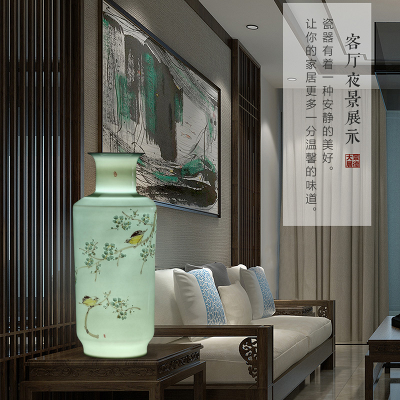 Jingdezhen ceramic thin body is hand - made vases furnishing articles MeiKaiWuFu home sitting room ark adornment ornament