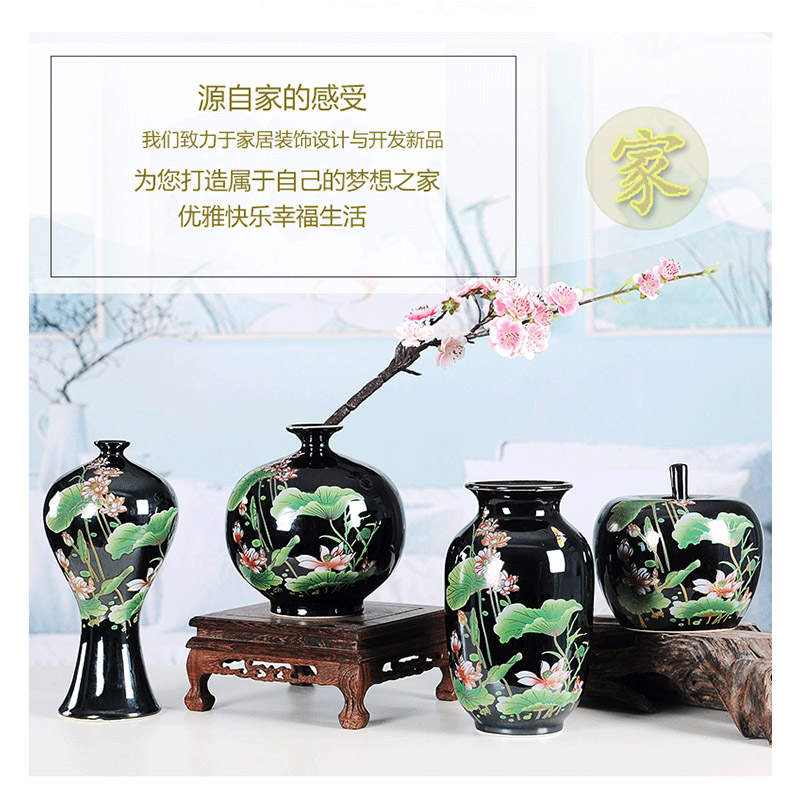 Jingdezhen ceramic floret bottle furnishing articles creative decoration modern flower home sitting room arts and crafts porcelain furnishing articles