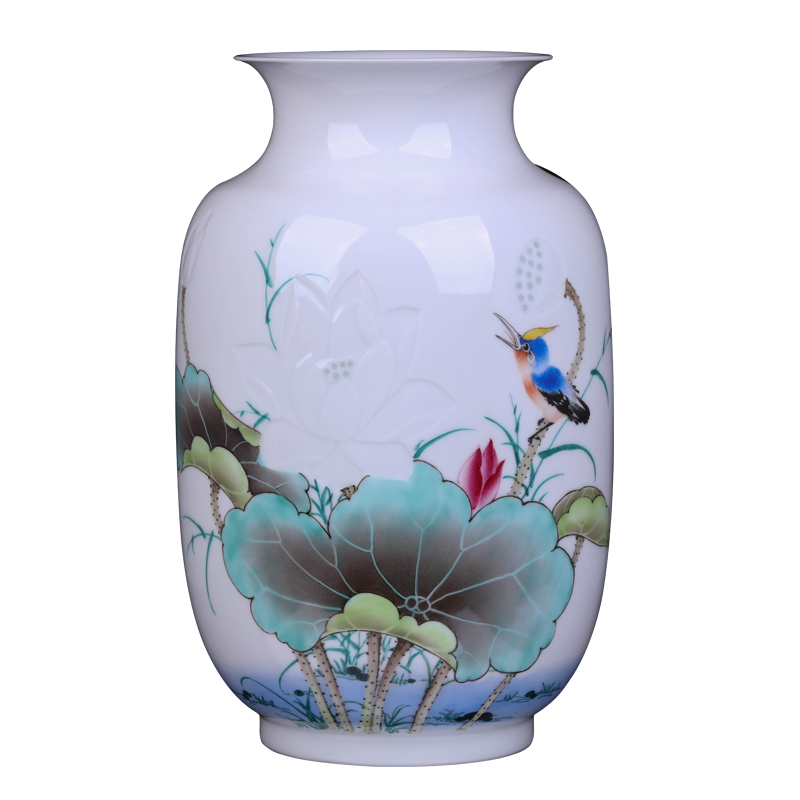 Jingdezhen hand - made ceramic vase and exquisite porcelain sitting room place decoration I and contracted rural new Chinese style bottle