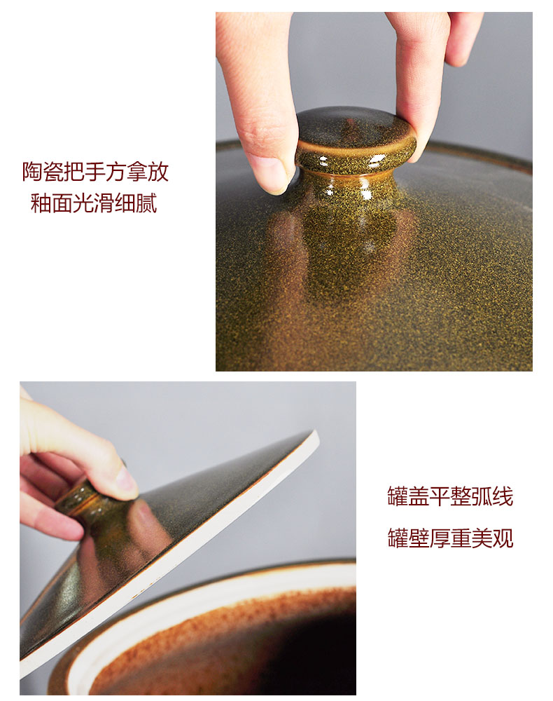Jingdezhen ceramic tea pot size seven loaves puer tea manual sealing cylinder wake receives moistureproof tea furnishing articles