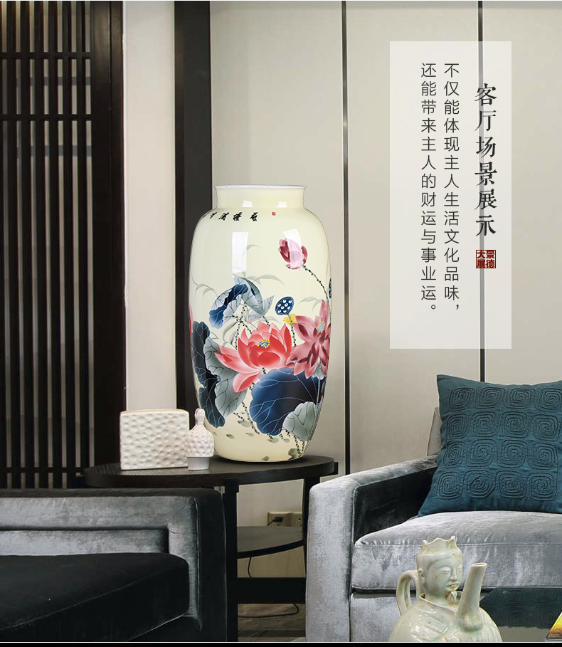 Jingdezhen ceramic vase creative dry flower flower arranging Chinese style restoring ancient ways I and contracted home sitting room adornment is placed