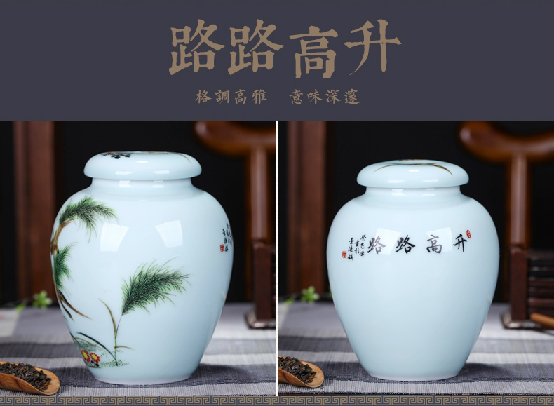 Jingdezhen portable tea pot ceramic seal save sect pot pu - erh tea medium size candy store content box