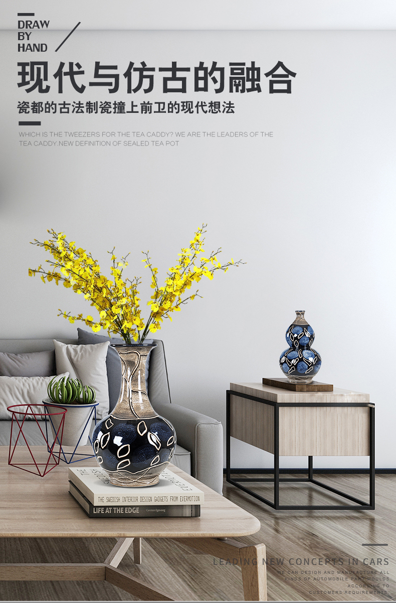 Simple ideas sitting room place flower vase continental jingdezhen ceramics home decoration decoration vase