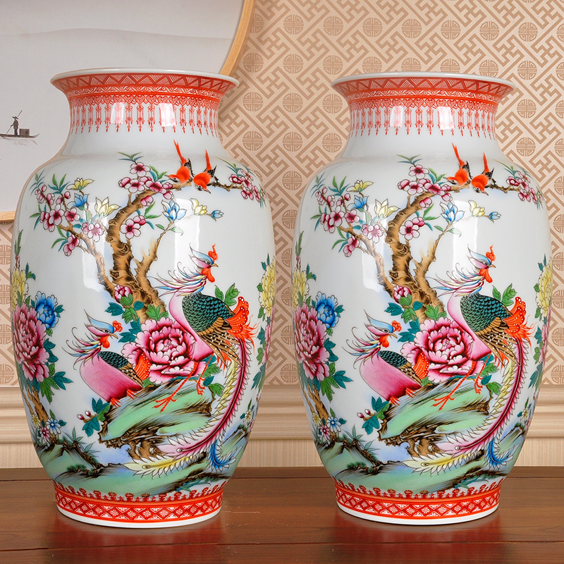 New Chinese style household adornment hand - made ceramic vases, antique porcelain enamel porcelain furnishing articles example room living room decoration