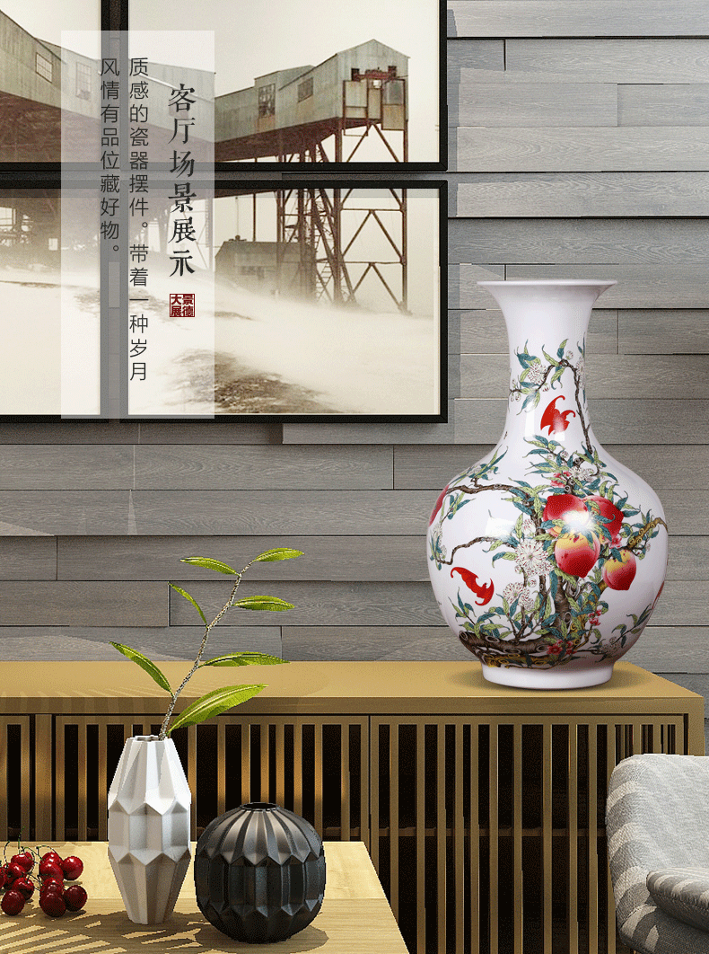 Archaize of jingdezhen ceramic vase furnishing articles large sitting room ark of new Chinese style decoration decoration flower arranging household act the role ofing is tasted