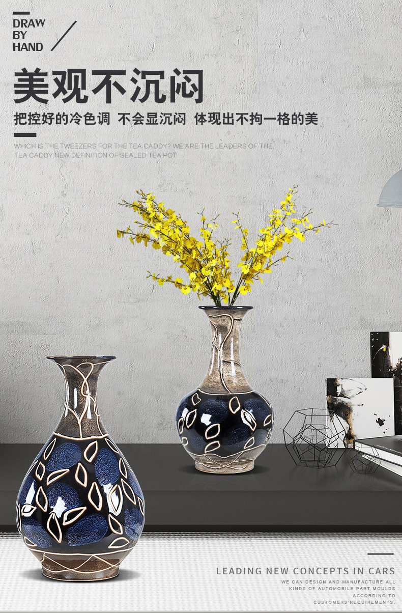 Simple ideas sitting room place flower vase continental jingdezhen ceramics home decoration decoration vase