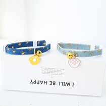 Knock on cute cat Item Circle Cat Bell Peppers Adjustable Item Ring Denim Punk Style Pet Cat Paw Ornaments