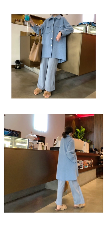 Kumayes phiên bản Hàn Quốc của mùa thu mới chất liệu mỏng hai mặt đơn giản, macarons áo khoác đa năng nữ áo dạ hàn
