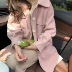 Kumayes phiên bản Hàn Quốc của mùa thu mới chất liệu mỏng hai mặt đơn giản, macarons áo khoác đa năng nữ áo dạ nữ dài Áo Hàn Quốc