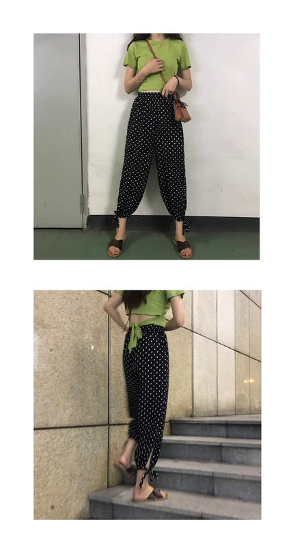 Kumayes mùa hè phiên bản Hàn Quốc của set đồ hoang dã với màu rắn Slim nữ tee eo băng bó khí chất nữ áo thun mỏng