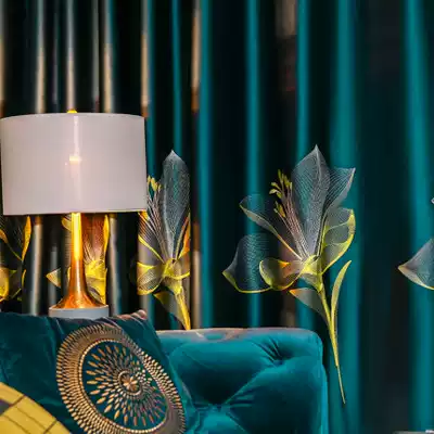 Full blackout curtains 2021 New Nordic simple three-dimensional embroidery modern light luxury bedroom living room hanging dark shading