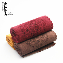 Wufu tea towel cloth thickened instant water absorption Pure cotton linen thickened tea cloth Tea towel Tea table towel 