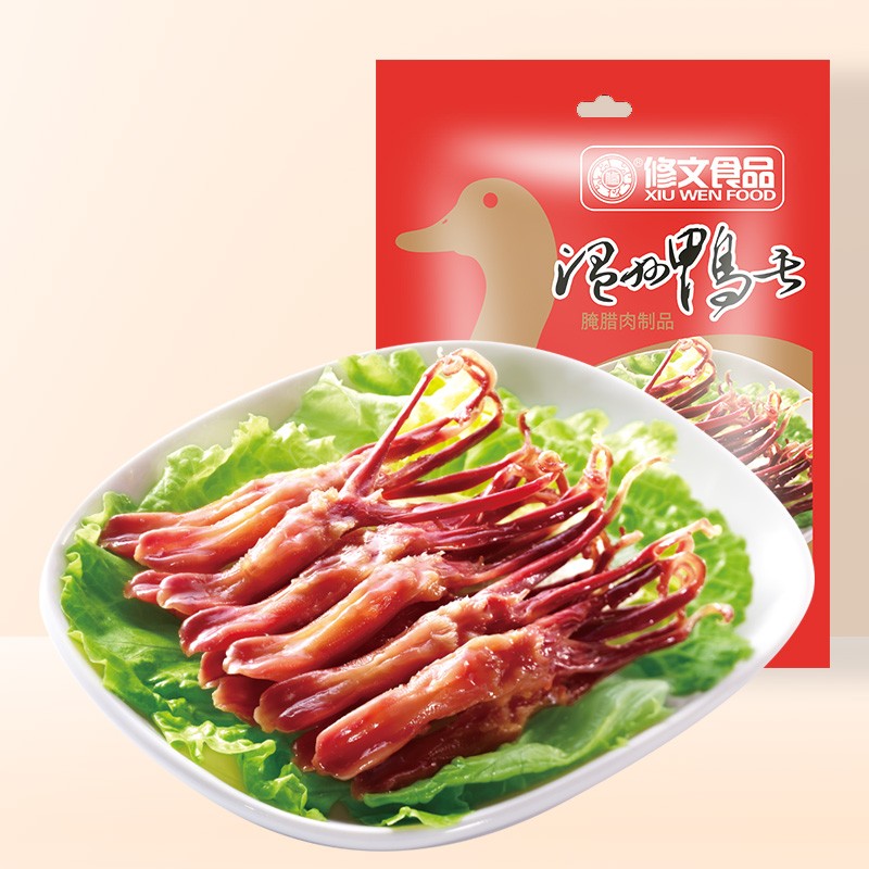 The tongue of Wenzhou specially produced Simon duck tongue bulk of large paste duck tongue 500 grams of cold disk halogen
